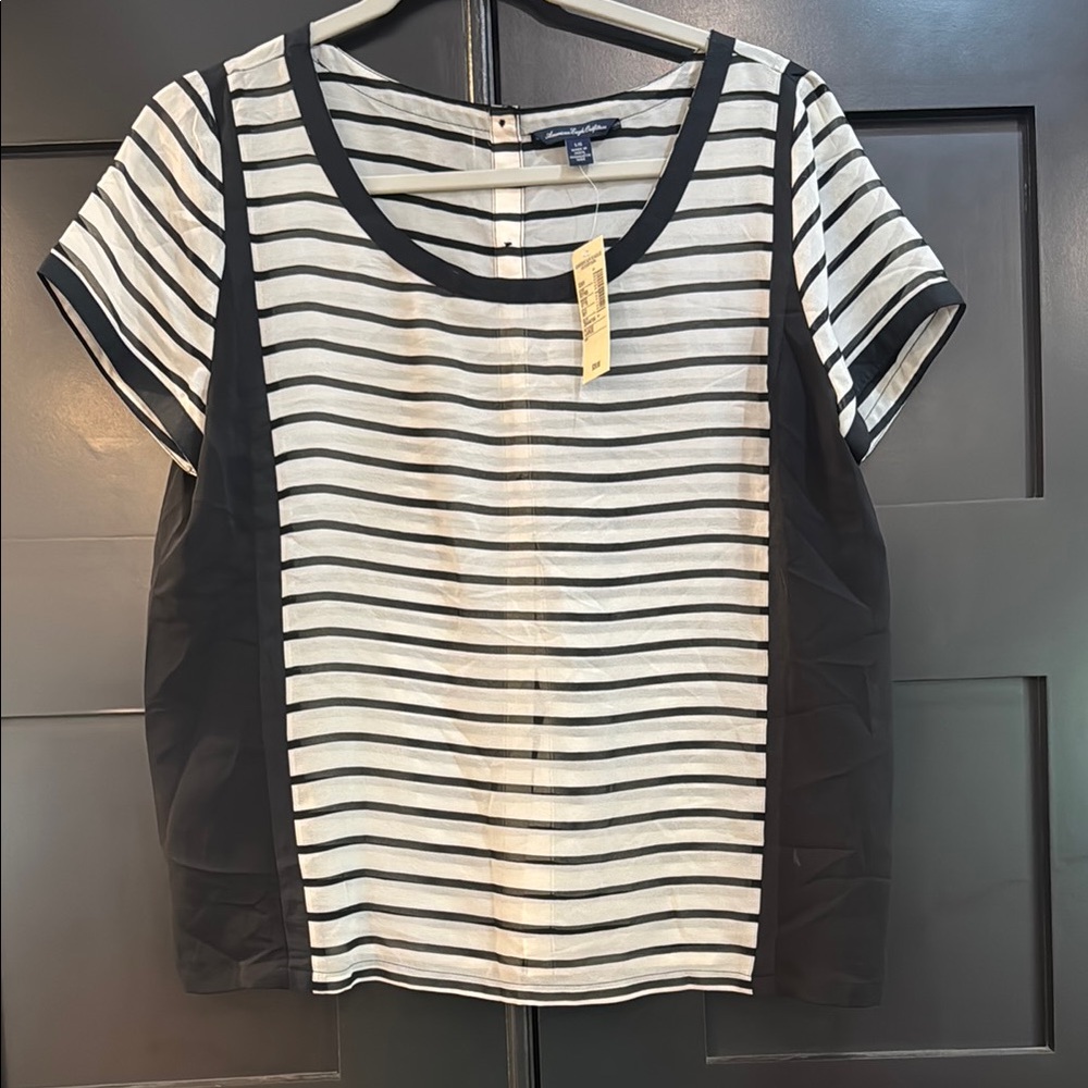 Sheer Split Back Blouse